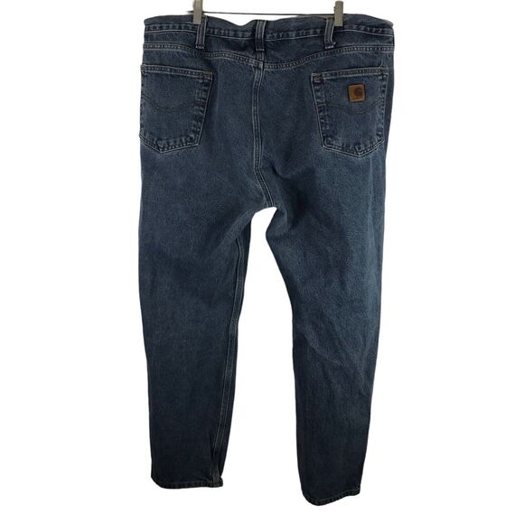 Carhartt Jeans Men’s 42x30 Work Heavy Duty Blue Denim 100% Cotton Distressed - Picture 3 of 10